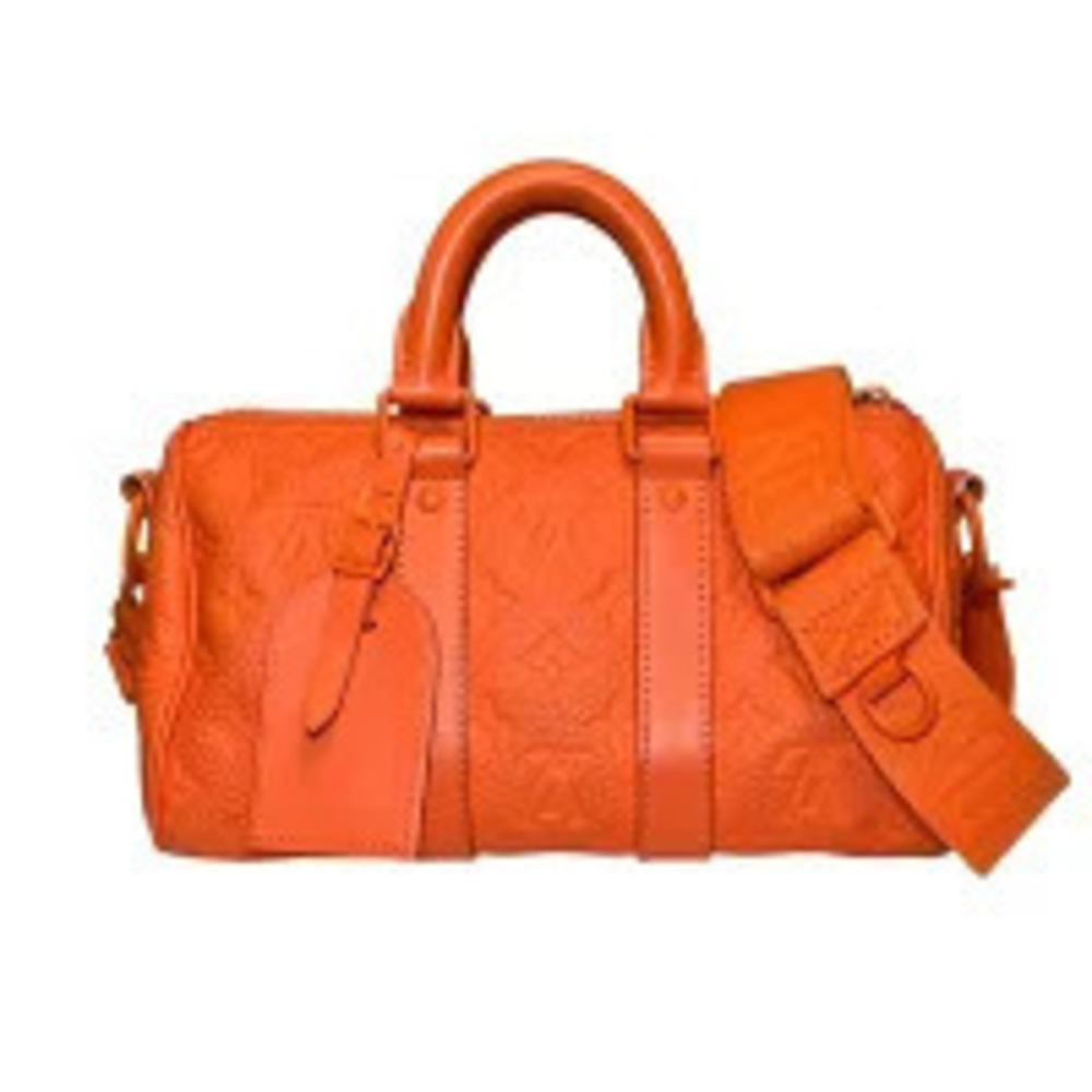 Louis Vuitton Keepall Bandouliere Boston Bag Shoulder Taurillon Leather Volcano